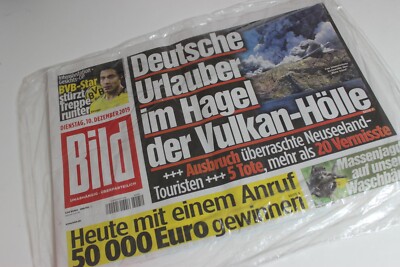 BILDzeitung 10.12.2019 Dezember * Neuseeland Vulkan Vulkanausbruch     BVB
