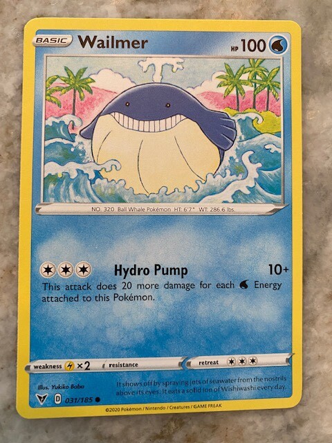 Pokemon TCG Wailmer Card Vivid Voltage 31/185 NM Fresh Pull | eBay
