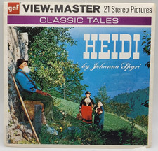 GAF View Master B425, Classic Tales, Heidi, 3 Reel Set, W/Booklet, 1958, EX Cond