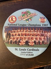 1987 World Series St. Louis Cardinals team baseball 6” large button