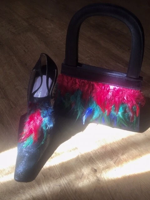 UNIQUE Maud Frizon Paris FISH SCALE LEATHER shoes EU40 and matching bag - Image 2 of 4