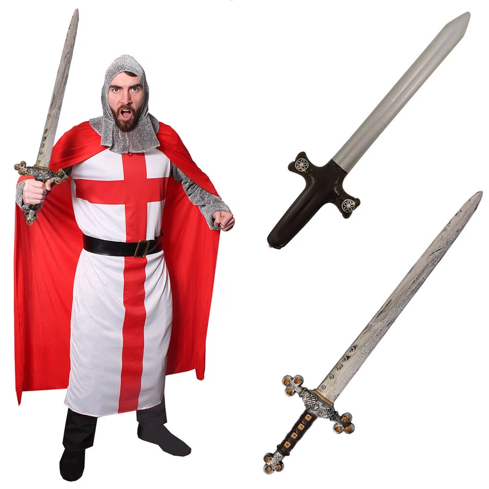 ILOVEFANCYDRESS ADULT KNIGHT COSTUME MEDIEVAL CRUSADER ST GEORGES DAY SUPPORTER FANCY DRESS