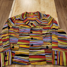 Colorful Heavy Denim Coat Pleated Back Cuffed Sleeve 14 Gabriel Molinari