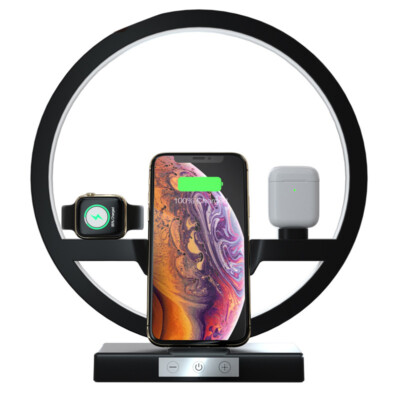 Wireless Charger Stand Table Lamp Touch Switch 10W Charger For Apple Watch  Cell