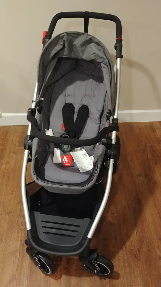 Cochecito modular en línea Phil&teds Voyager 1 o 2 niños, plegable, gris jaspeado - nuevo sin caja Foto 3 de 4