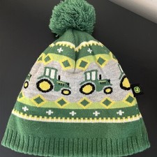 John Deere Toddler Tractor Fleece Lined Winter Hat Cap Official Licensed