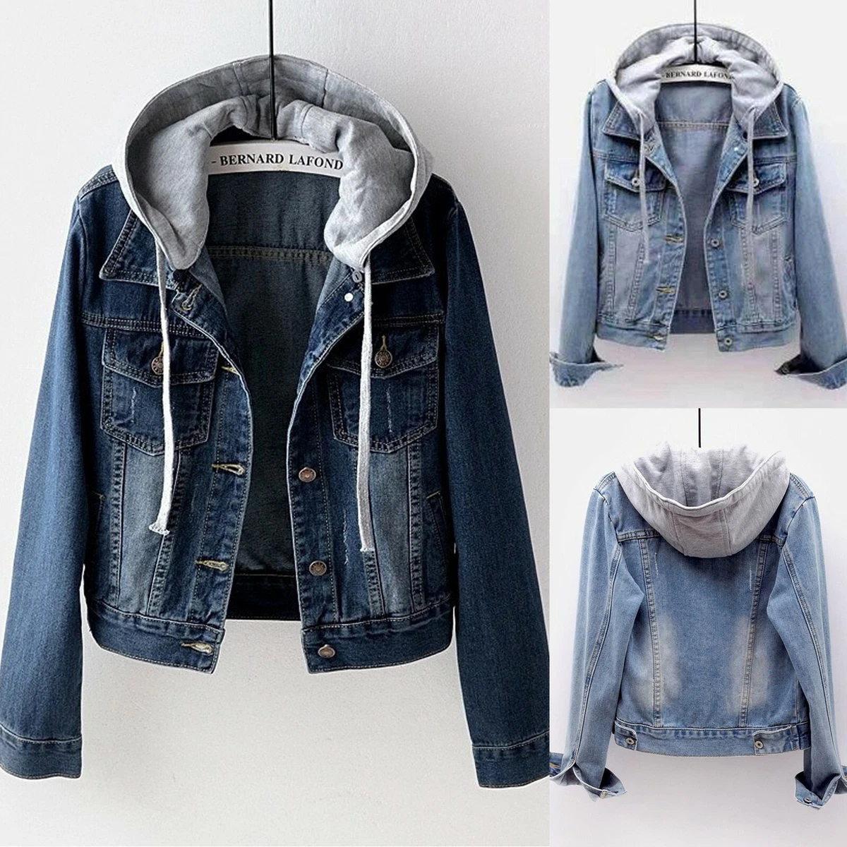 Women's Patchwork Hooded Oversized Denim Jacket | Boohoo UK