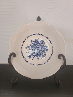 Vintage Federalist Ironstone Blue/ White Shallow 6.75'' Round Cereal Trinket Bowl