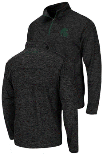 Michigan State Spartans anthrazit Action Pass 1/4 Pullover Synthetik Windshirt - Bild 1 von 4