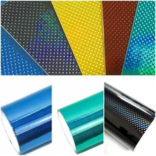 Gloss Prismatic Twill Weave Vinyl Car Auto Wrap Sticker Decal Adhesive Film Roll