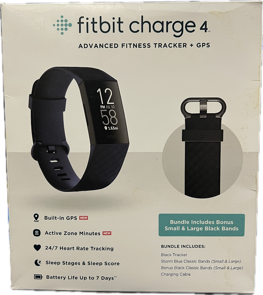 Fitbit Charge 4 Advanced Fitness Tracker + GPS - Storm Blue, One Size-image