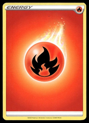 Fire Energy Unnumbered Pokemon Card Sword & Shield Lightly Played N48