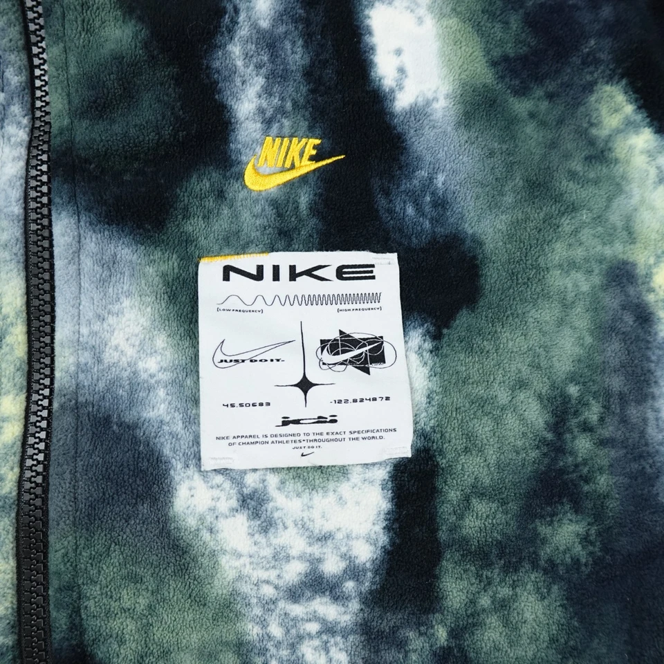 Chaqueta Nike Para Hombre Extra Grande Polar Cremallera Completa Camuflaje Gorpcore Malla Forrada Foto 3 de 4