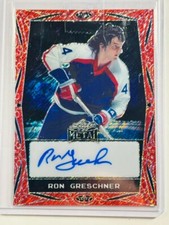 2024 Leaf Metal Autograph Legends Crystal Red #BARG1 Ron Greschner /7 Rangers