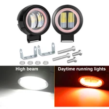 2x 3Inch Red Halo LED Work Light Bar Round Spot Pods DRL Fog Driving Offroad 4WD