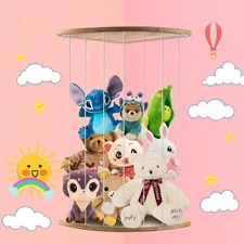 Plush Toys Storage, Corner Toy Storage, Wood Toy Storage for Kids Organizer