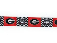 University of Georgia Bulldogs 3/8" GROSGRAIN RIBBON 1,3,5,10 YARDS