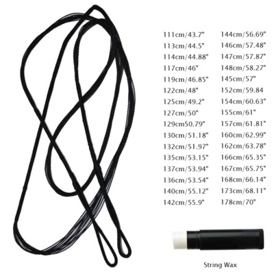 Milageto Bogen Sehne Für Recurve Bow & Longbow | Schwarze Nylon Sehne In Verschiedenen Längen