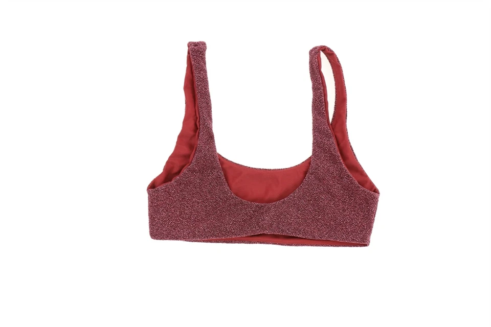 Top de bikini Mikoh 267379 para mujer traje de baño lúrex cuello talla S Foto 2 de 2