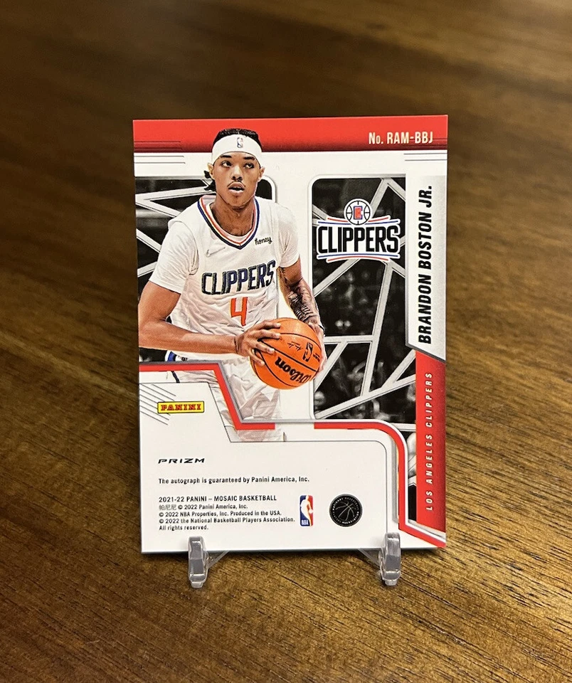 2021-22 Panini Mosaic Brandon Boston Jr. Mosaic RC Silver Prizm Auto #RAM-BBJ - Image 2 of 2
