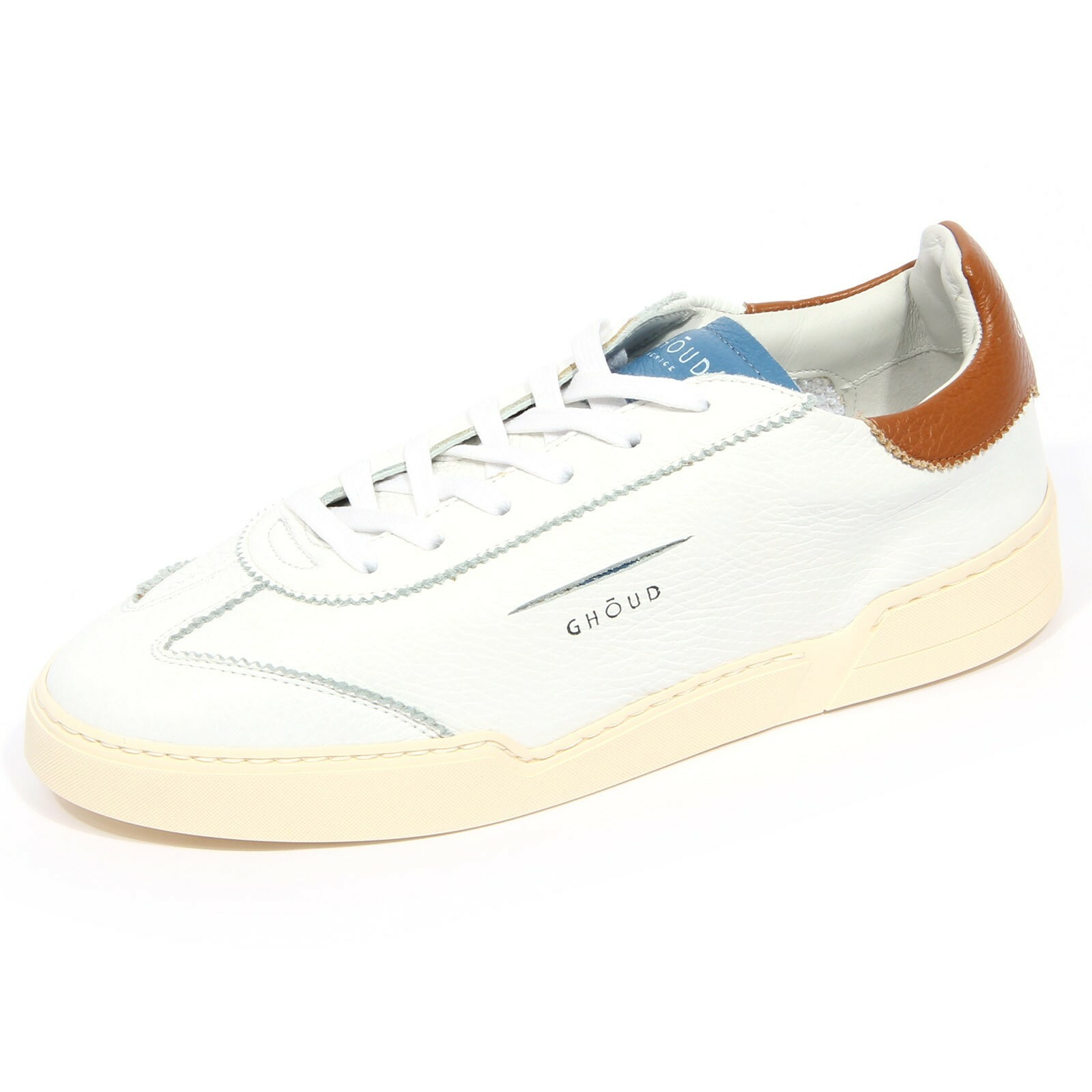 Купить G1842 sneaker uomo GHOUD VENICE white/brown leather shoes на Аукцион  из Америки с доставкой в Россию, Украину, Казахстан