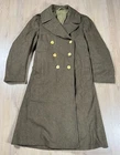Vintage WW2 era US Army Wool Overcoat Trench Coat Military Size 36R Korean War