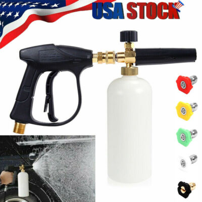 Pressure Washer Gun Car Wash Soap Lance Cannon Spray Jet Bottle Snow Foam Kit