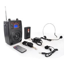 Pyle PWMA83UFM PA System Mic Player Radio Includes Lavalier Headset Mics