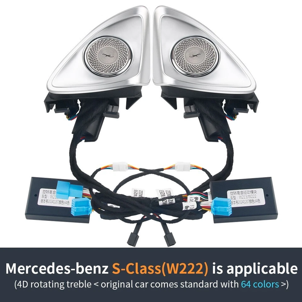 Altavoz tweeter giratorio 4D para Mercedes-benz W222 2018-2020 64 colores clase S kit Foto 3 de 4