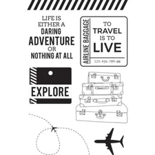 TRAVEL LET'S GO Collection Clear Unmounted Stamp Set Kaisercraft CS341 New