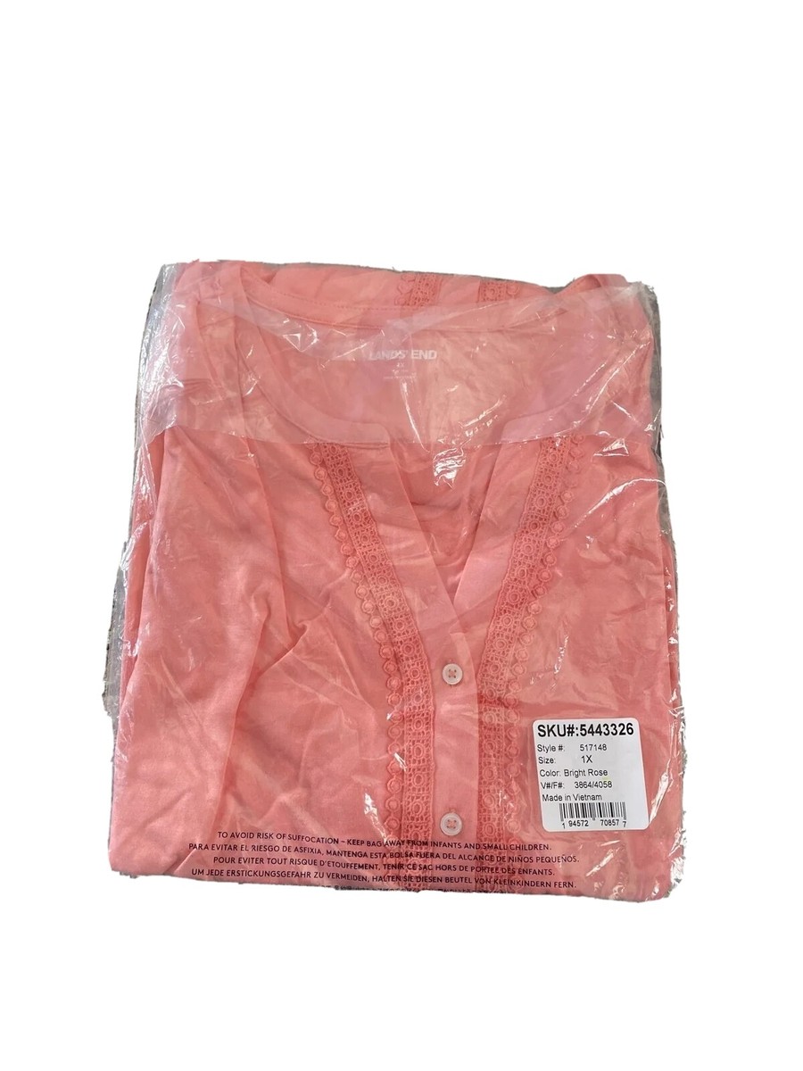 しょうご Lands End Sleeveless Buttoned Blouse Women 1x Bright Rose | eBay