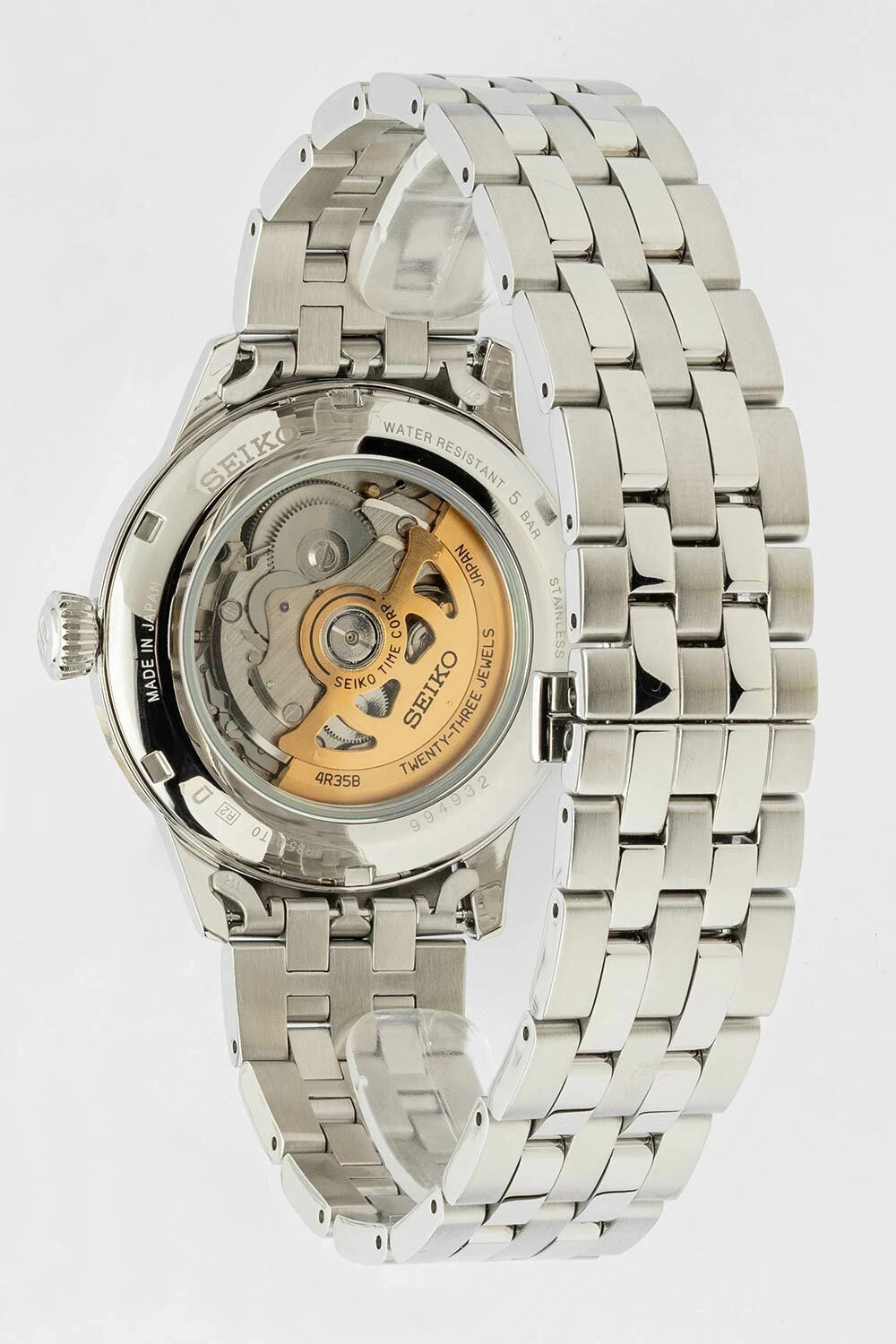 Pre-owned Seiko Presage Cocktail Time Automatic Grey Dial Silver Tone Men's Watch Srpe17j1