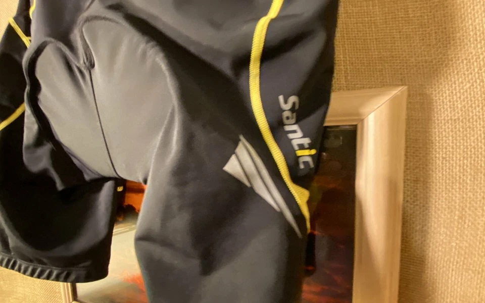 Santic power-dri черный с желтой полоской велоспорт с подкладкой короткий размер L - Изображение 3 из 4