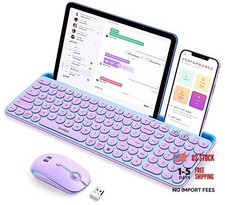 Bluetooth Keyboard and Mouse for iPad, CTU-301 Wireless Multi Blue Purple