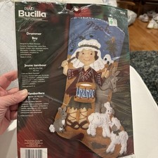 Bucilla Drummer Boy Felt Christmas Stocking Kit Lamb Original 85315