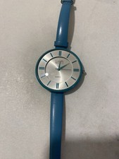 Eton Ladies Quartz Watch Turquoise Strap Silver Dial – Working
