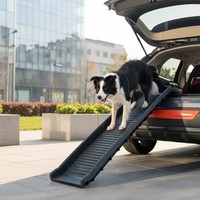 Hunderampe Klappbar Auto Einstiegshilfe Teleskop Hundetreppe 90KG Tiertreppe
