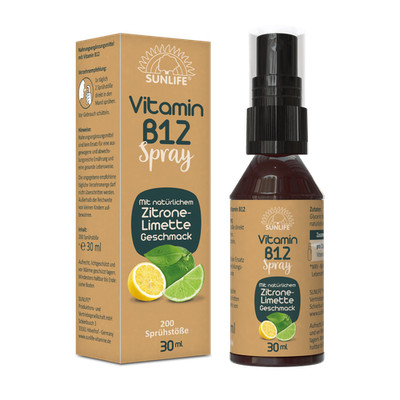 SUNLIFE  Vitamin B12 Spray hochdosiert Energie & Nervensystem Unterstützung