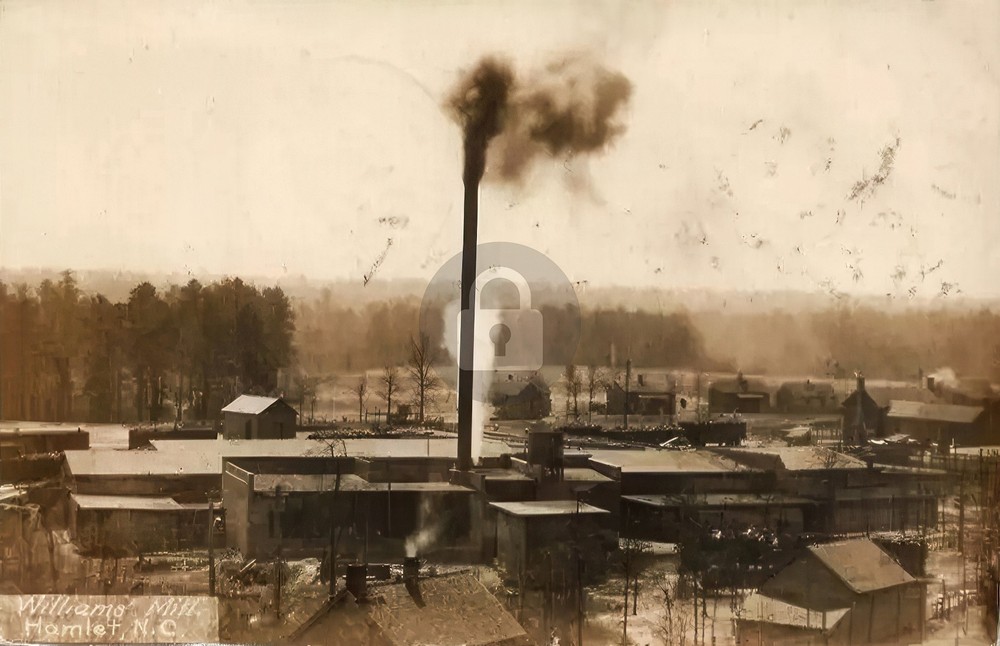 Early 1900s RPPC Postcard of Williams Mill Hamlet NC North Carolina