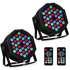 36LEDs RGB Stage Lights 2Pack: 36W LED Par - Sound Activated Remote  DMX Con...