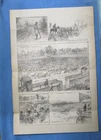 1885 Civil War Print - Confederate, Andersonville Prison, 1864, Georgia