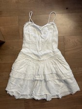 Kimchi Blue White Sweetheart Spaghetti Strap Lace-Up Mini Dress S