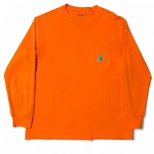 Carhartt Work In Progress Long Sleeve Pocket T-Shirt Orange Size L
