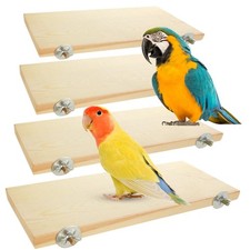 4 Pack Bird Perch Stand 12.4 5.3 Inch Parrot Wood Platform Rectangle Wood Per...