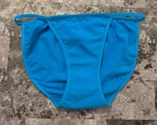 NWOT VICTORIA'S SECRET PINK XS BLUE VINTAGE RARE STRING BIKINI PANTIES 2003
