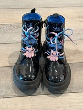 Disney Lilo stitch patent leather boots Size 2 Youth