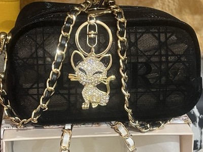 Stunner NWOT Dior VIP Limited Edition Mesh Velvet Trim Bag,  Crossbody+Bag Charm