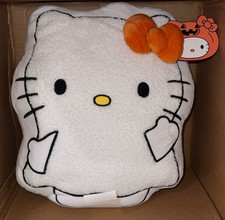 Hello Kitty Sanrio Halloween White Ghost Orange Bow DECORATIVE Pillow NEW