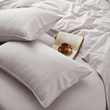 4Pcs Organic Linen Sheets Full Size, 100 French Linen from Normandy, Breathable