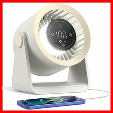 Portable Rechargeable Cooling Fan, 15200mAh Battery, LED Light, Adjustable Tilt